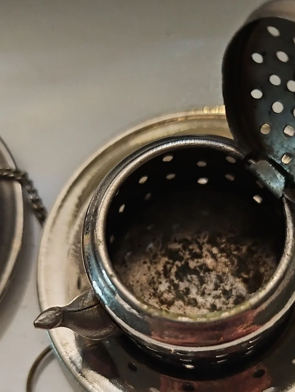2 - Vintage Tea Infusers With Under Plate Saucers